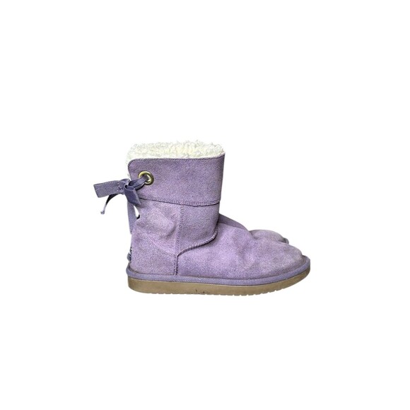 Koolaburra by UGG Andrah Short Girls' Purple Fur Boot Size 2 - Picture 1 of 6